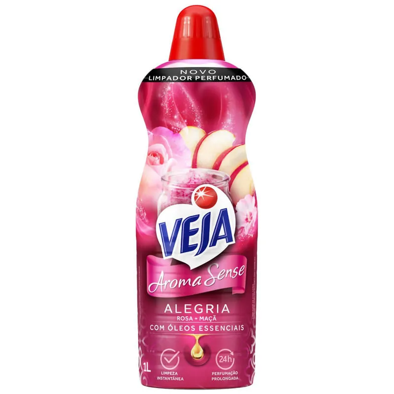 Limpador Perfumado Veja Aroma Sense Alegria com óleos essenciais 1L
