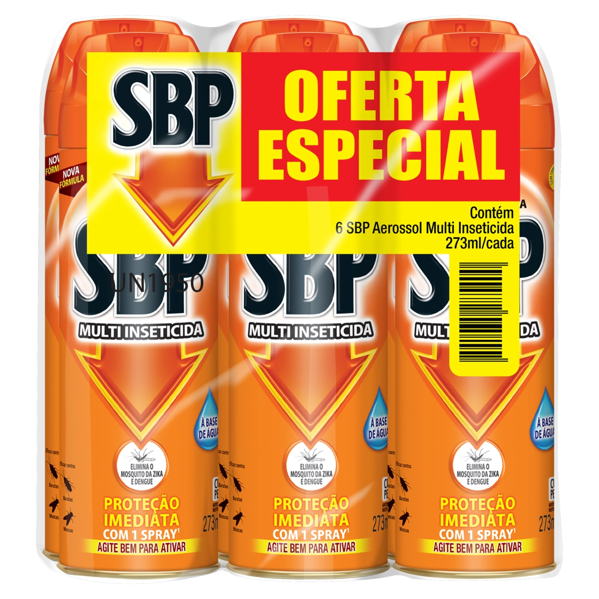 Pack Multi Inseticida Aerossol Sbp Frasco 6 Unidades 273ml Cada Spray