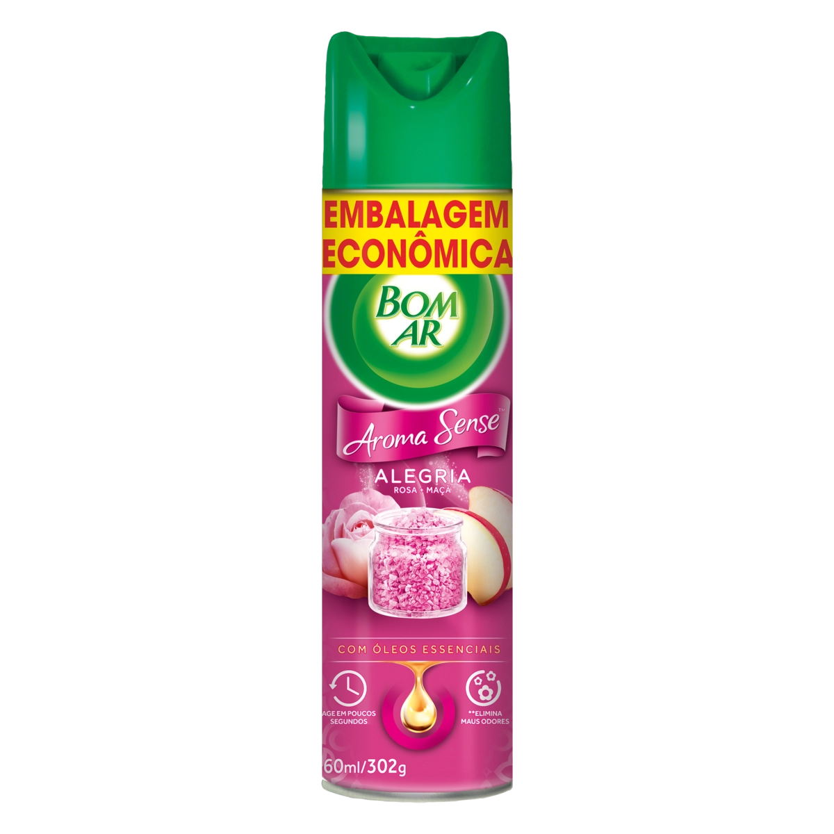Aromatizador Bom Ar Aerossol Aroma Sense Alegria 360ml