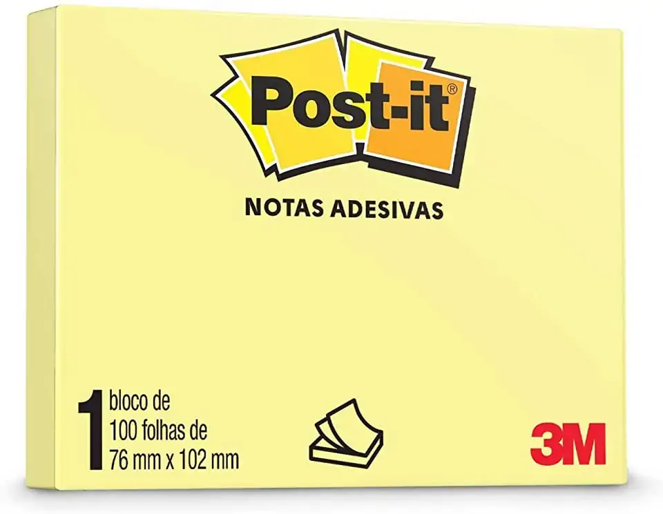 Post It Amarelo Bloco Avulso Com 100 Folhas