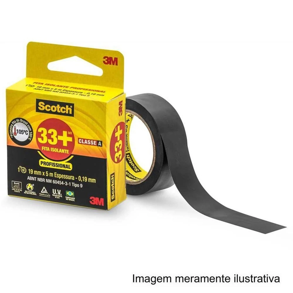 Fita Isolante Preta Scotch 33 19mm X 5m