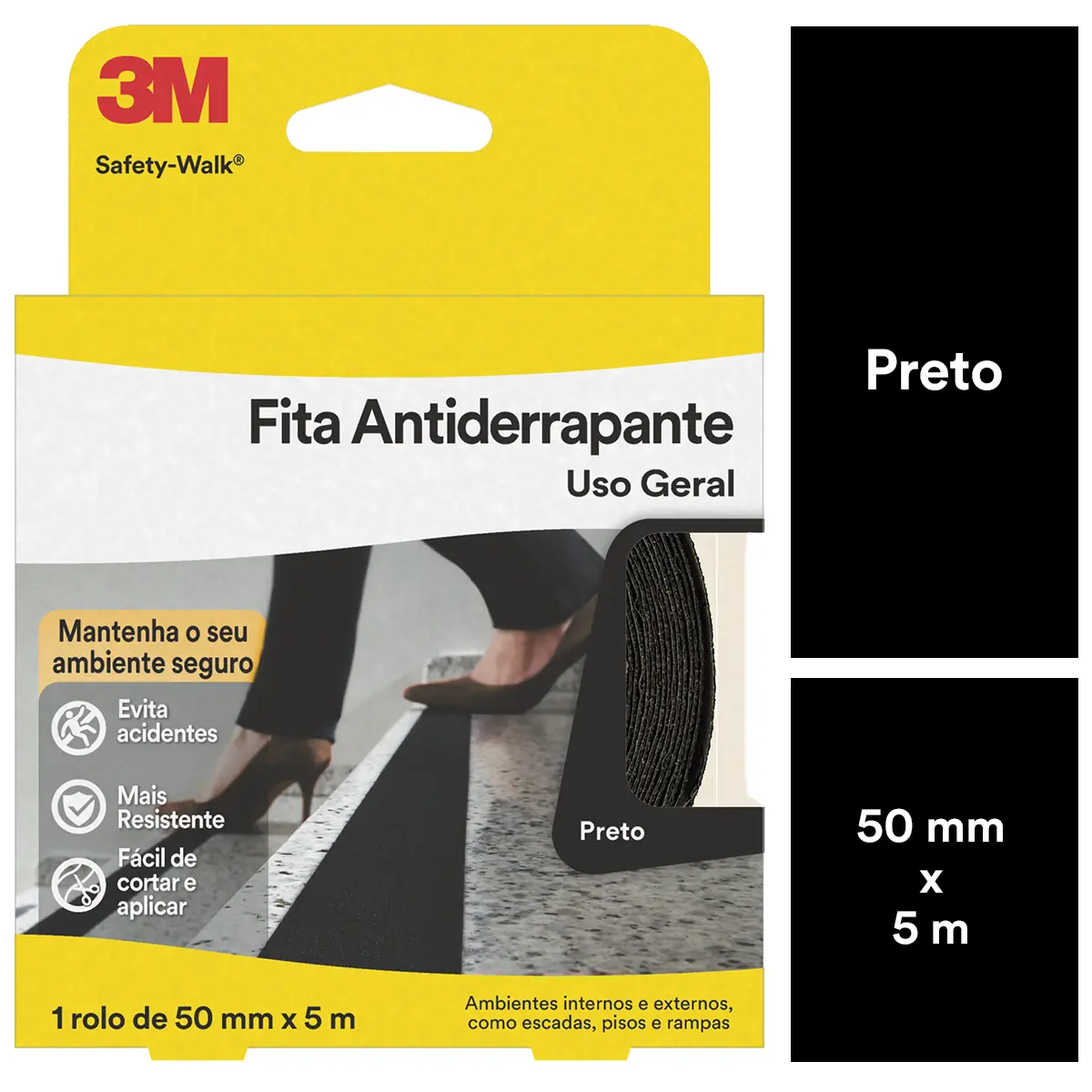 Fita Antiderrapante Safety WALK Preto 50MM X 5M