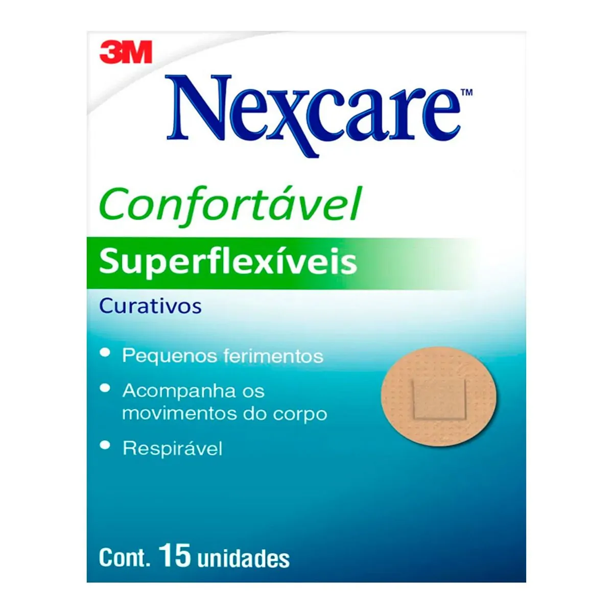 Curativo Confortável Redondinho Nexcare 3M com 15 unidades