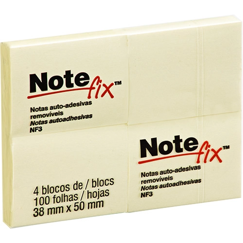 Notefix Nfx3 100 Folha 4 Blocos 38x50mm 3m