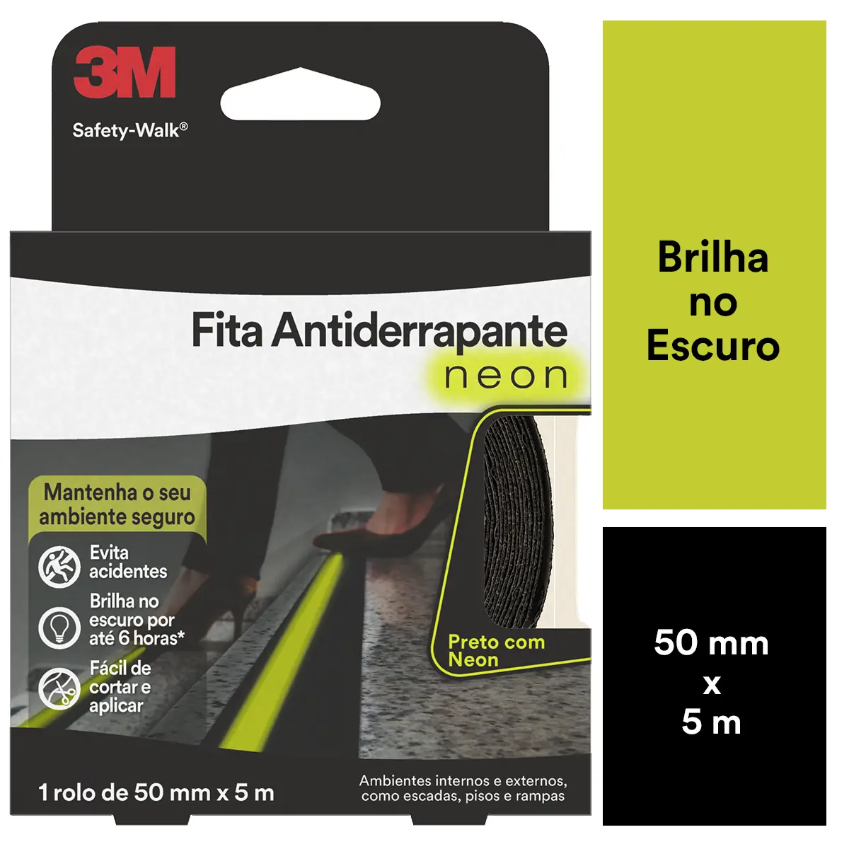 Fita Antiderrapante Safety WALK Neon 50MM X 5M
