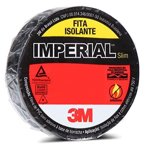 Fita Isolante 18mm X 20m Imperial Slim Preta 3m