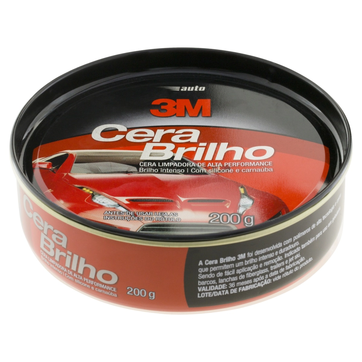 Cera Em Pasta Com Silicone E Carnaúba Brilho 3m 200g