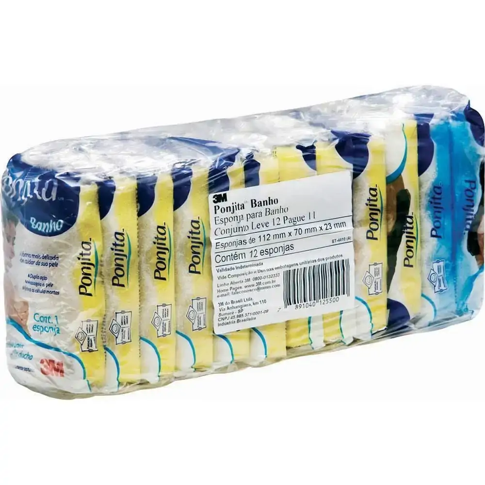 Esponja 3m Banho Ponjita Amarelo L24p22 Cx/0024