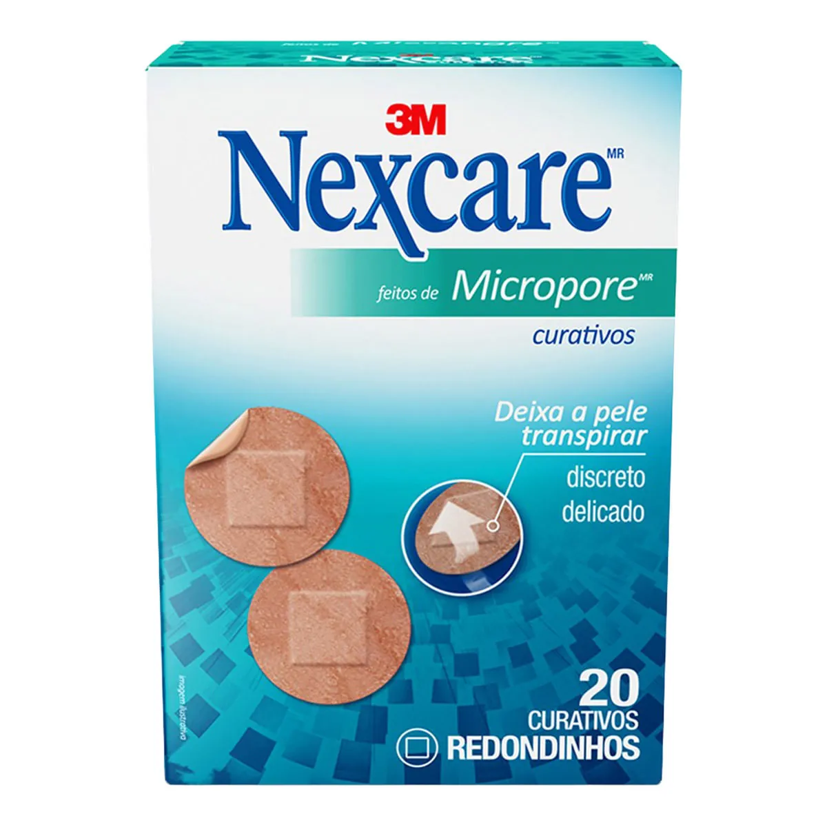 CURATIVO NEXCARE MICROPOROSO REDONDO 3M 20 UNIDADES