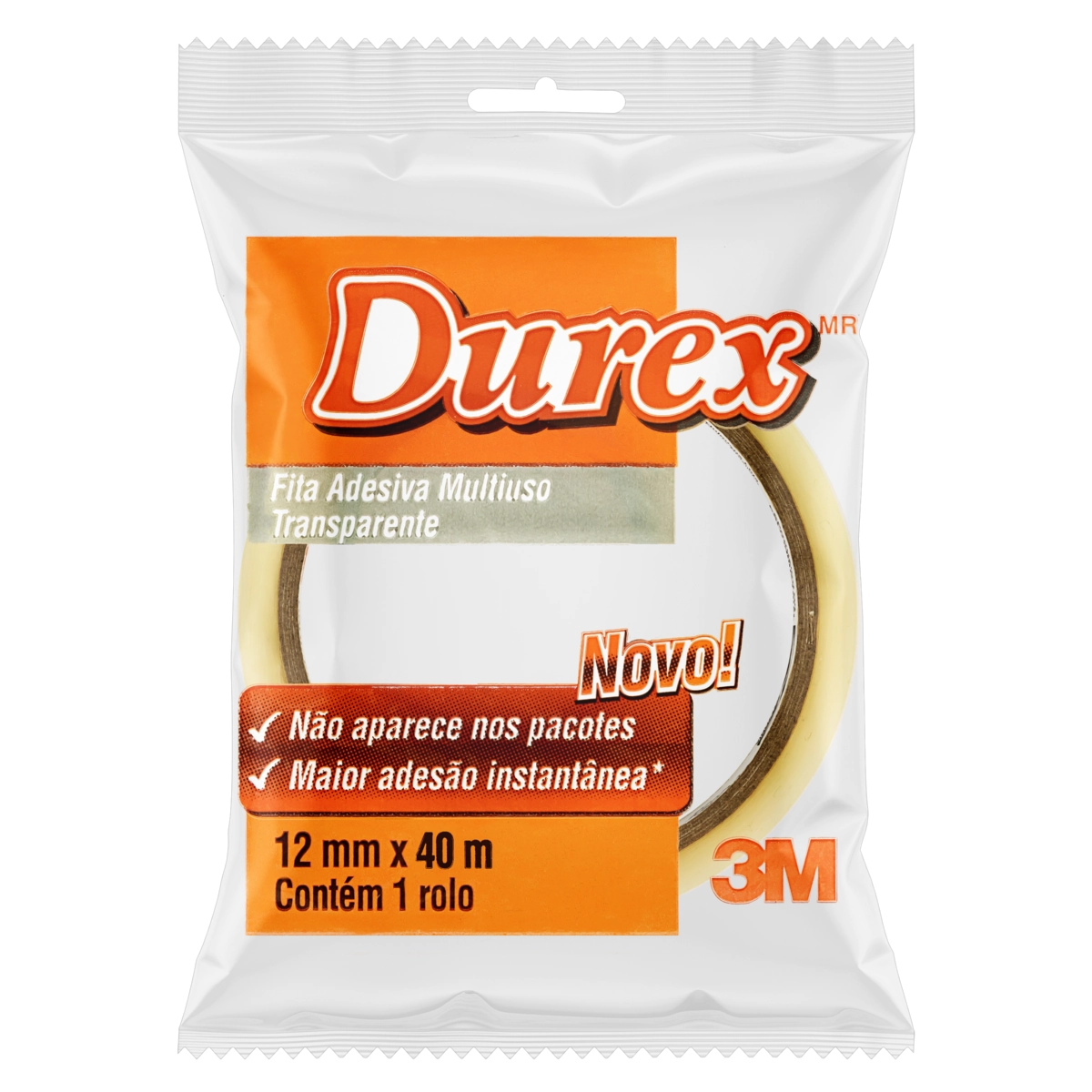 Fita Adesiva Multiuso Transparente Durex 12mm X 40m