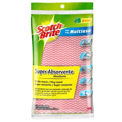Pano Multiuso Scotch Br.3m Rosa 5un