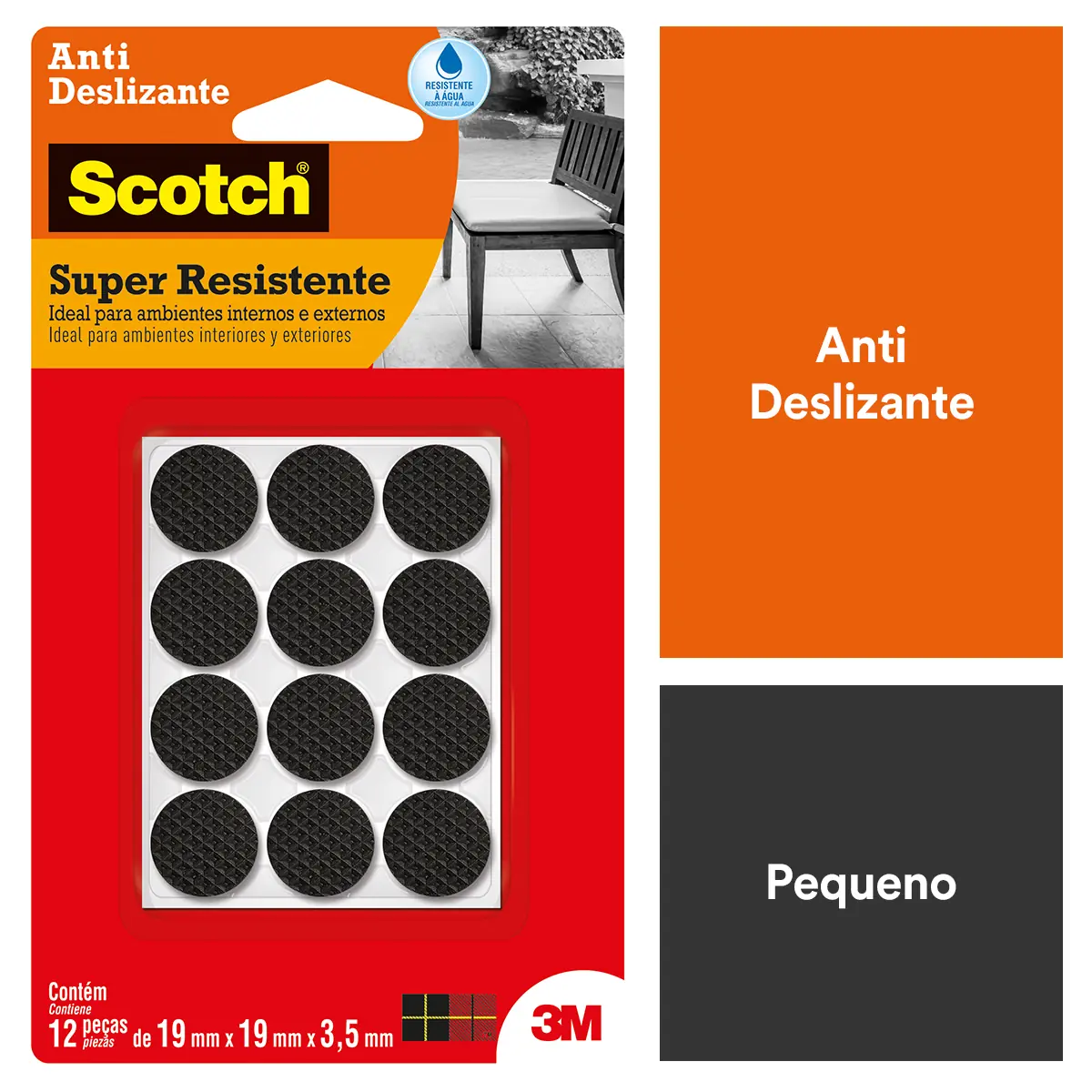 Feltro Antideslizante Redondo Pequeno Preto