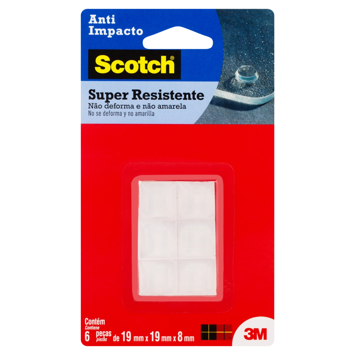 Protetor Anti Impacto Piramidal Scotch 19mm X 19mm X 8mm 6 Unidades