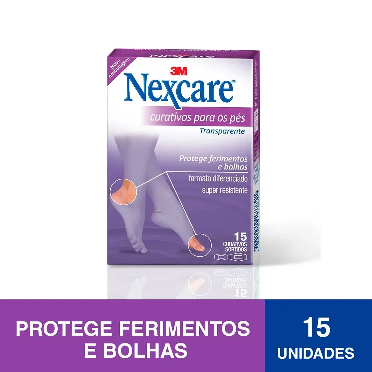 Curativos Nexcare 3M Transparente Sortidos para os Pés 15un