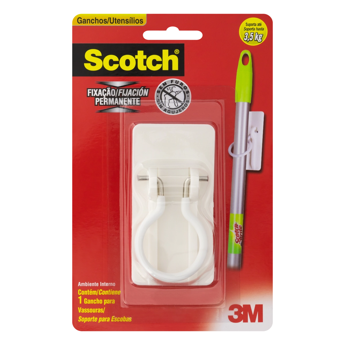 Gancho para Vassoura Branco 3,5kg Scotch