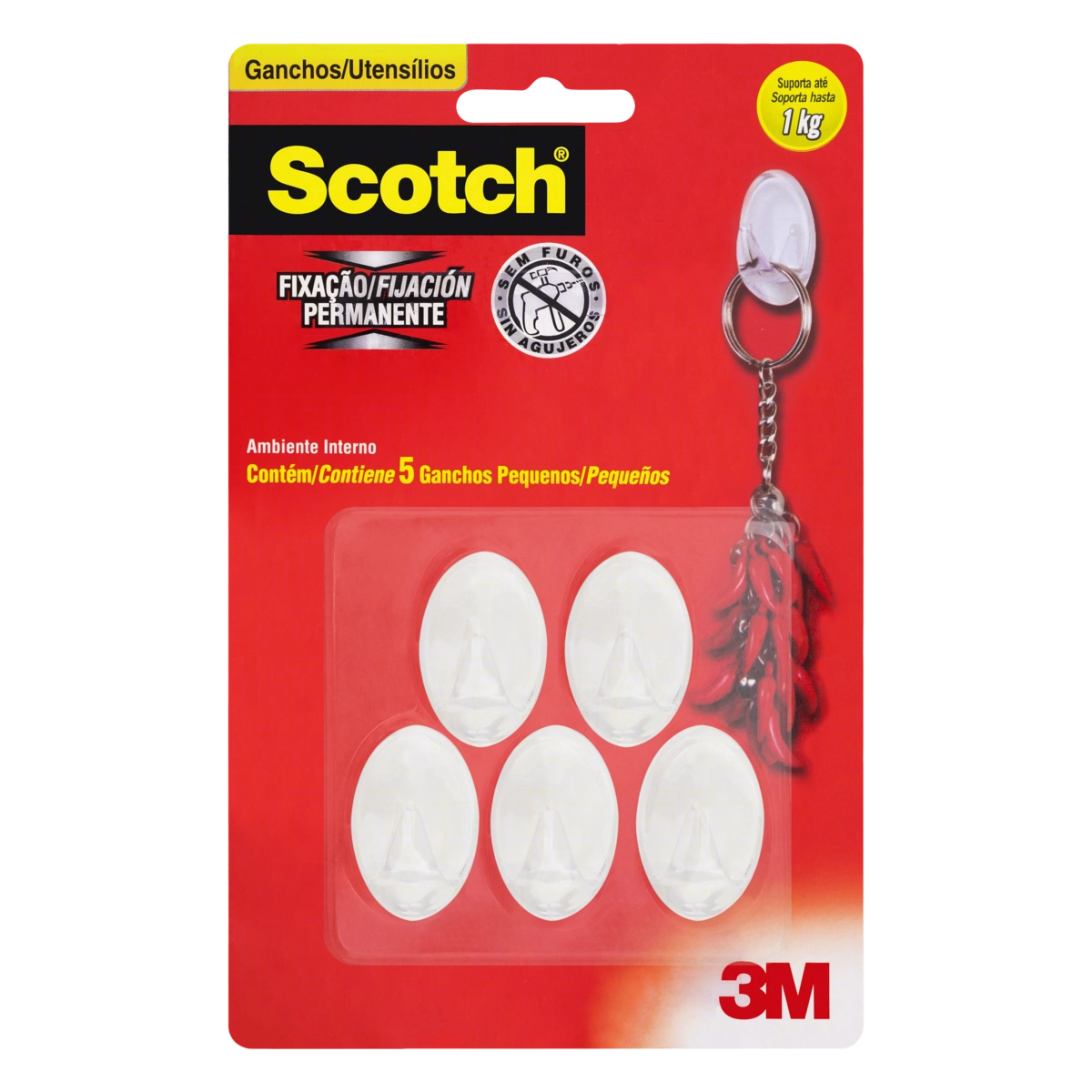 Gancho 0,5kg Scotch Pequeno 4 Unidades
