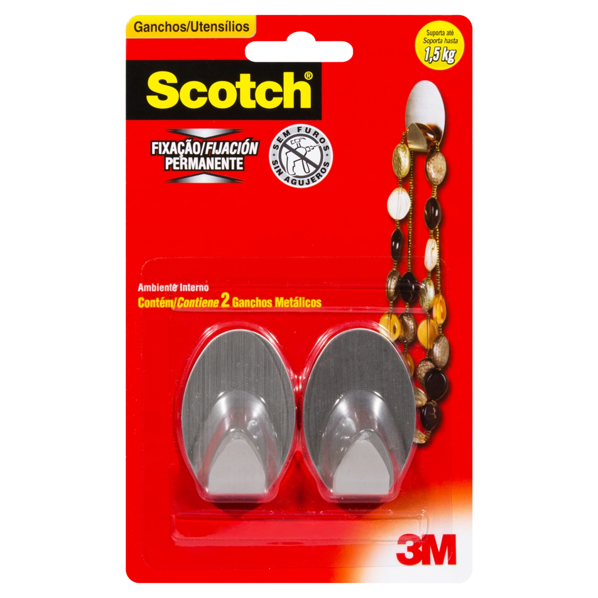 Gancho Metálico 1kg Scotch 2 Unidades