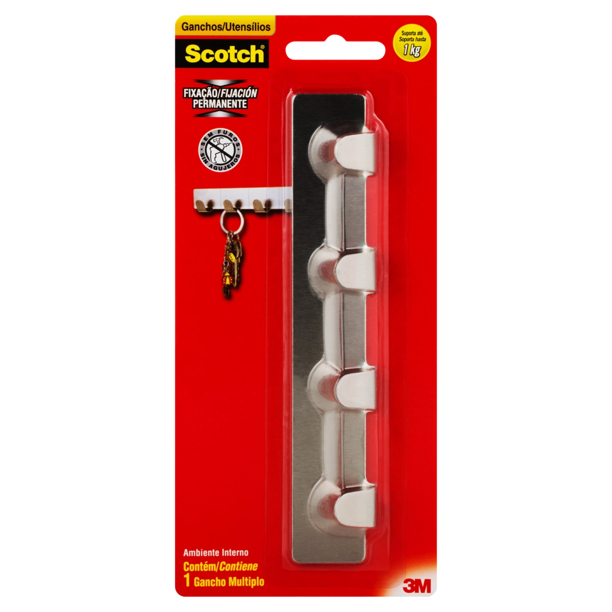 Gancho Múltiplo Metálico 1kg Scotch