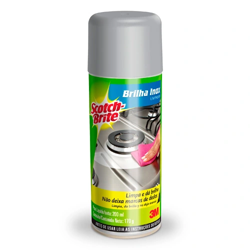 Brilha Inox Aerossol Scotch Brite Frasco 200ml Spray
