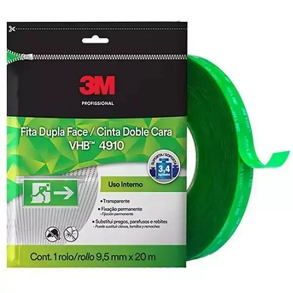 Fita Dupla Face 3M 9,5MM X 20M VHB 4910