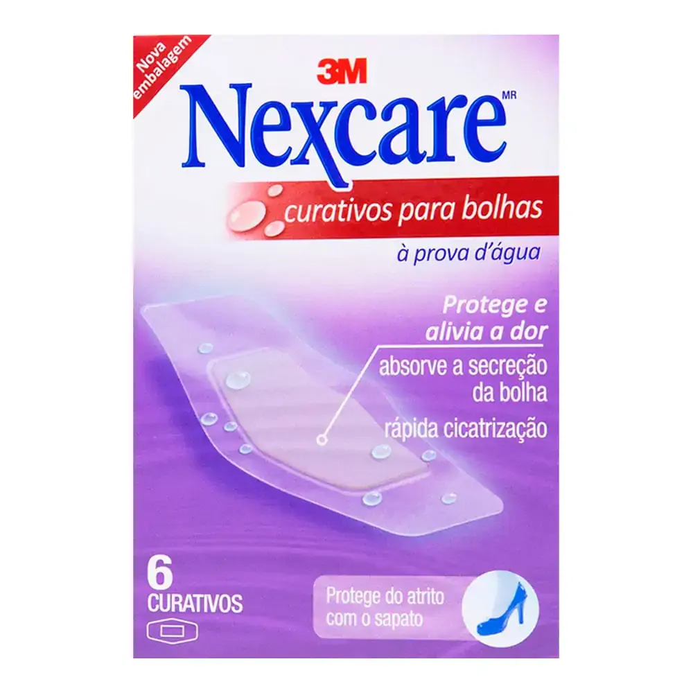 Curativo Para Bolhas Transparente Nexcare Caixa 6 Unidades
