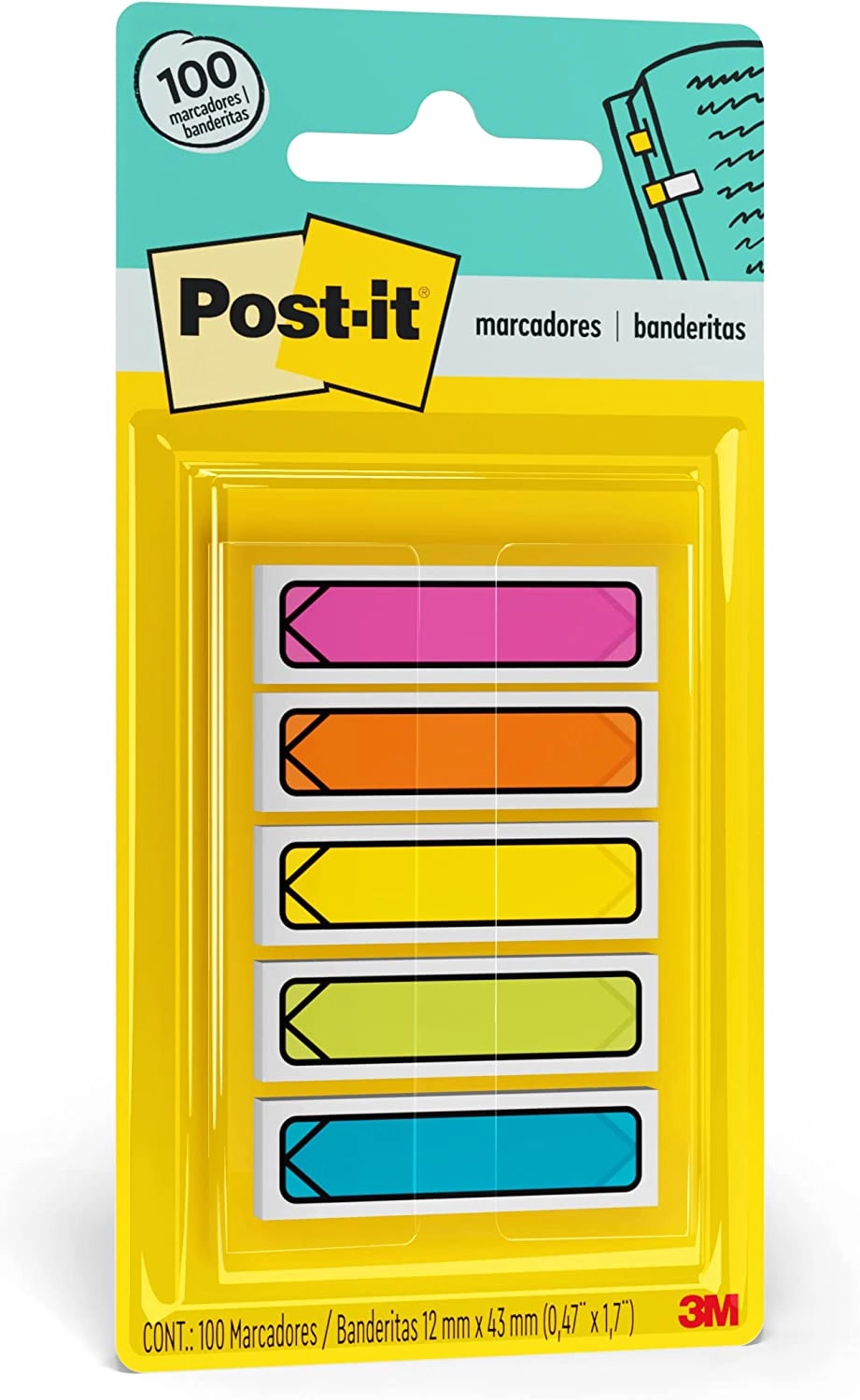 Bloco Marcador De Pagina Post It Flags 5cores