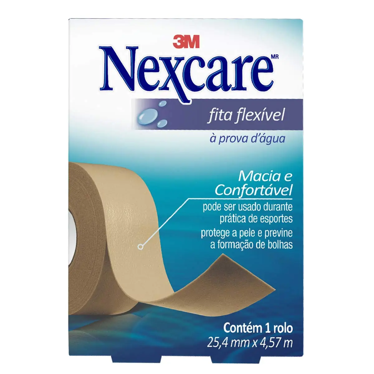 Fita Flexível à Prova Dágua Nexcare 25,4mm X 4,57mm
