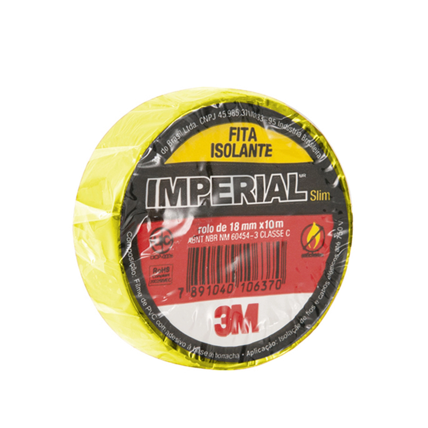 Fita Isolante 18mm X 10m Imperial Amarela 3m