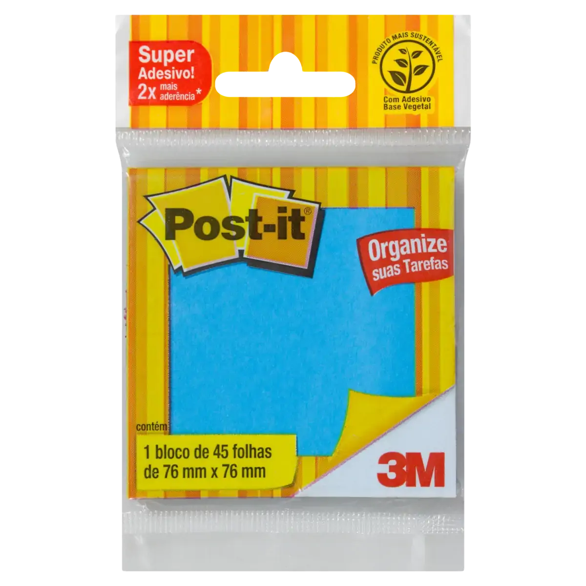 Bloco De Notas Adesivas Azul Post It 76mm X 76mm 45 Folhas
