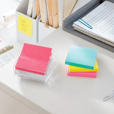 POST-IT TRANSPARENTE/BRANCO + Bloco 76MMX76MM Rosa