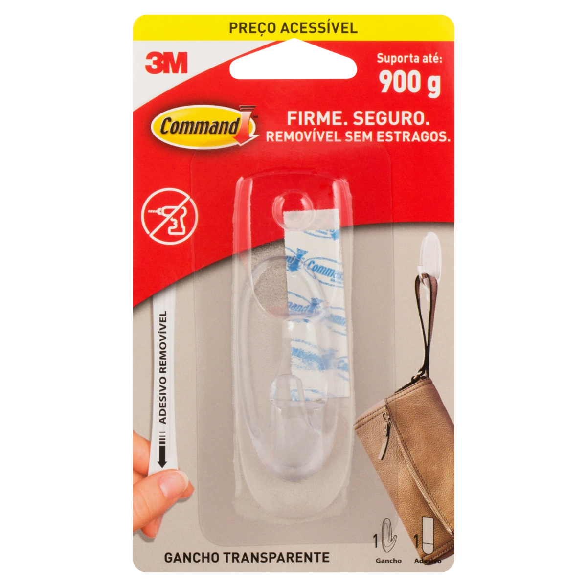 Gancho Transparente 900g Command M
