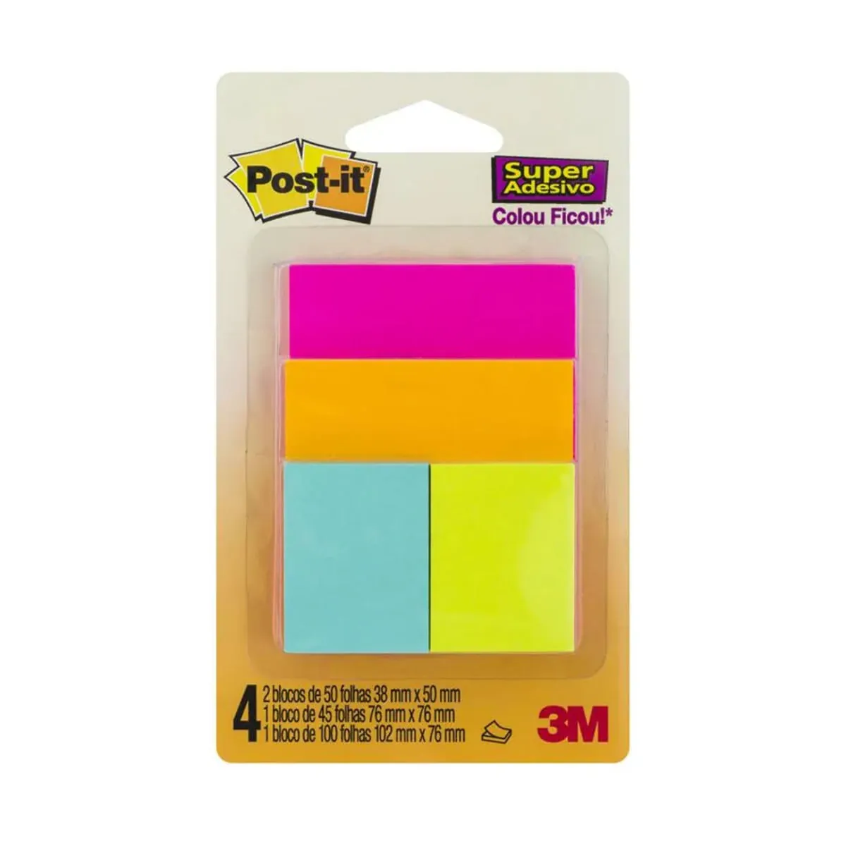 Bloco Post It Cascata Misto 3 Tamanhos 3M