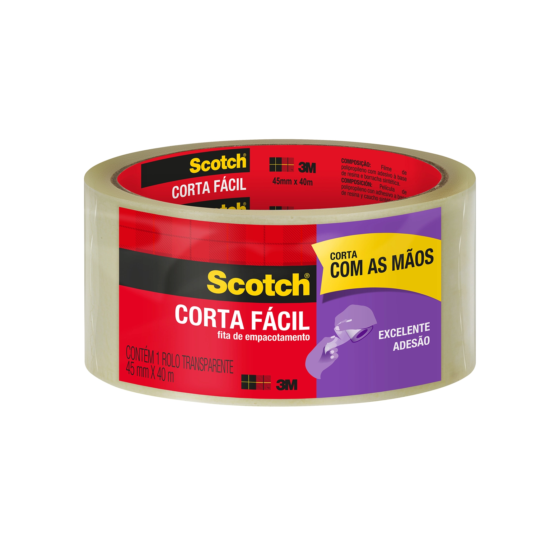 Fita para Embalagem Scotch Corta Fácil 3 M 45MM X 40M