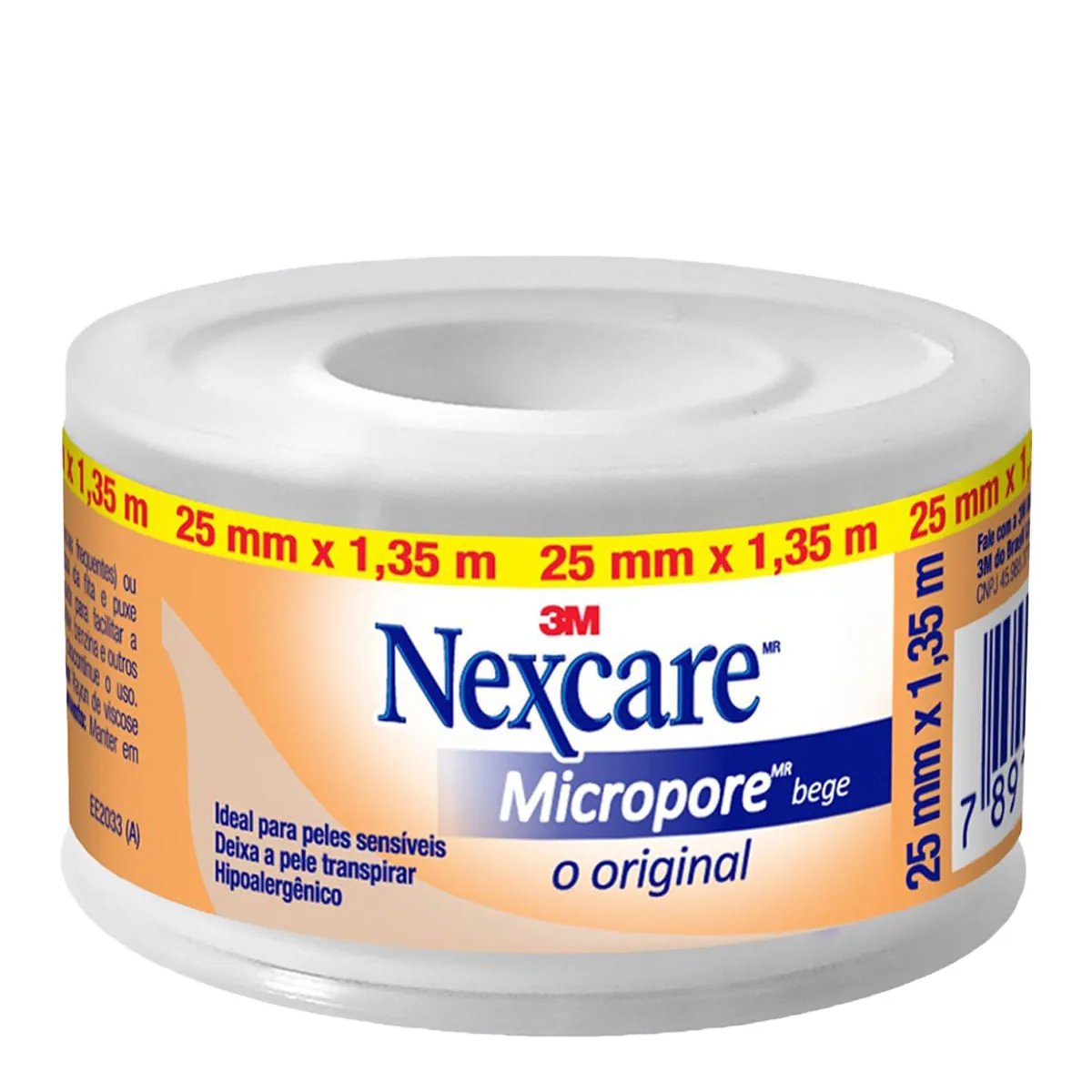 Fita Micropore Nexcare Bege 3M 25 mm x 1,35 mm
