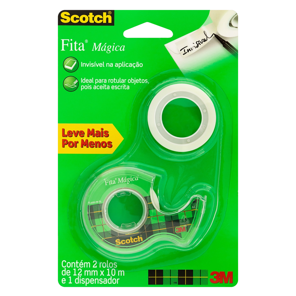 Fita Mágica Com Dispensador Scotch 12mm X 10m 2 Unidades Leve Mais Pague Menos