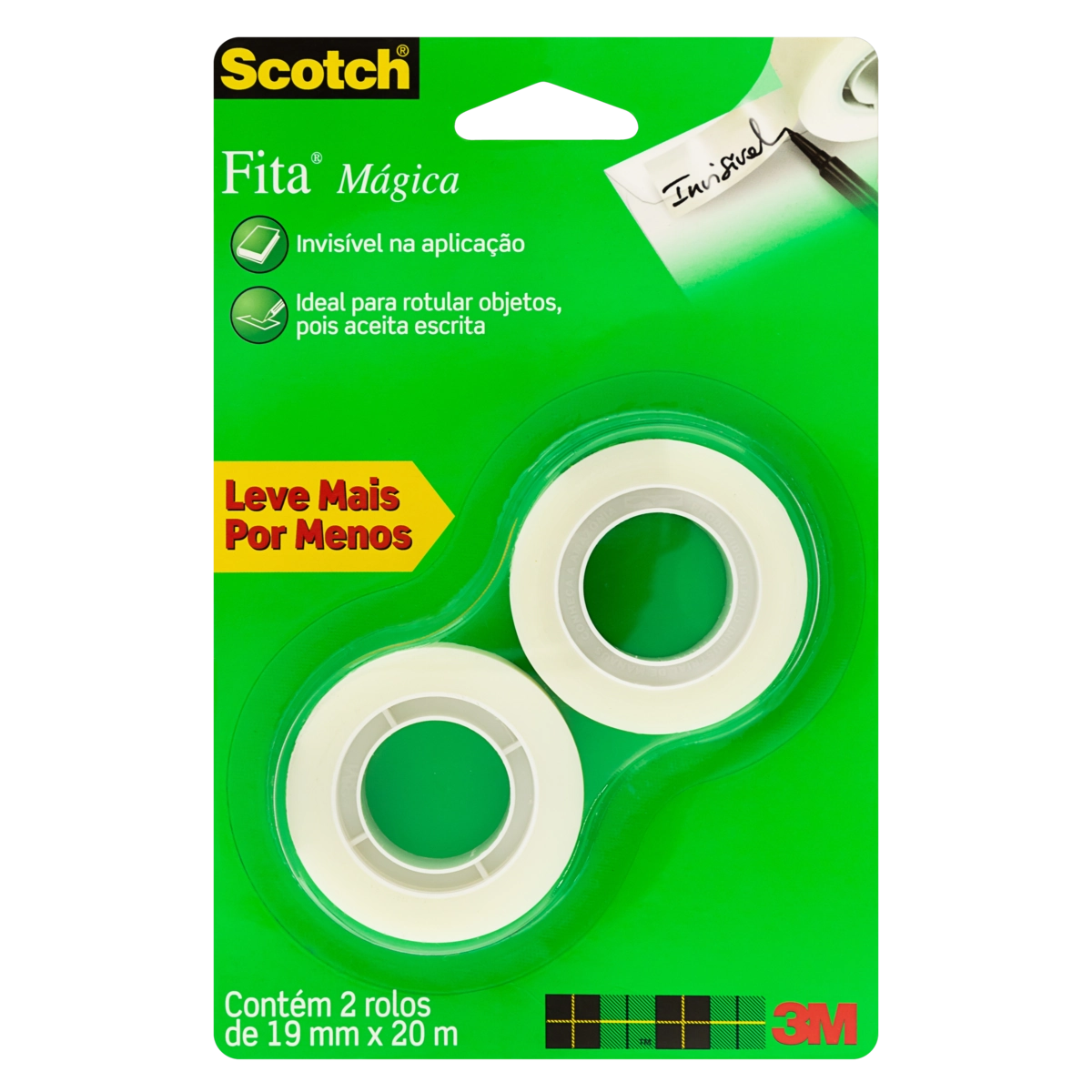 Fita Mágica Scotch 19mm X 20m 2 Unidades Leve Mais Pague Menos