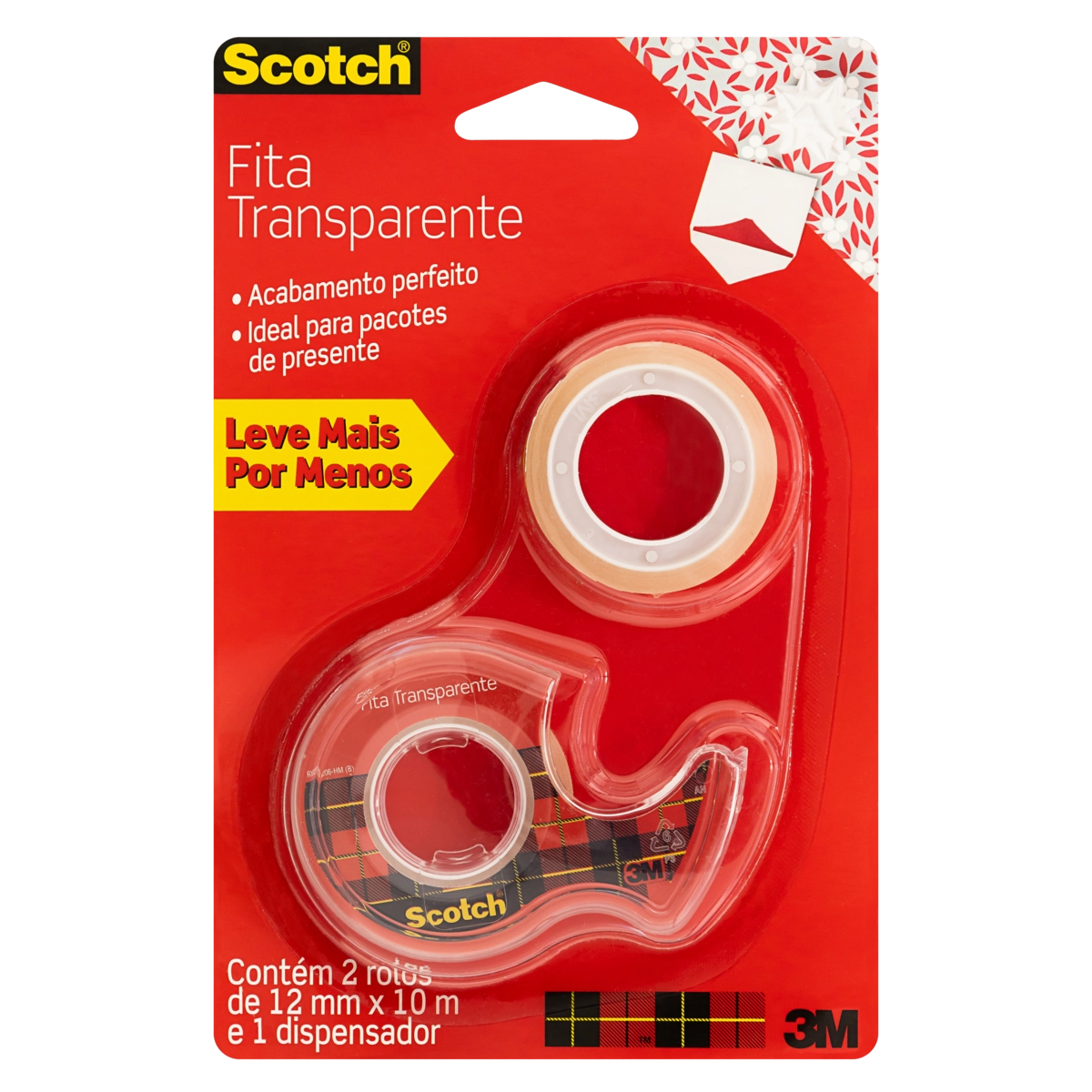 Fita Transparente Com Dispensador Scotch 12mm X 10m 2 Unidades Leve Mais Pague Menos