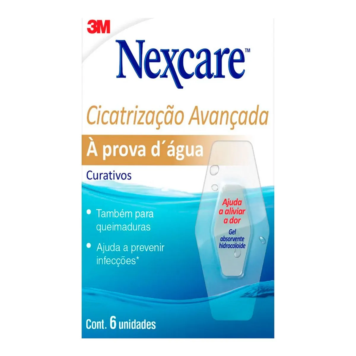 Nexcare 3M Curativo Cicatrização Avançada 6un 26mm x 57mm