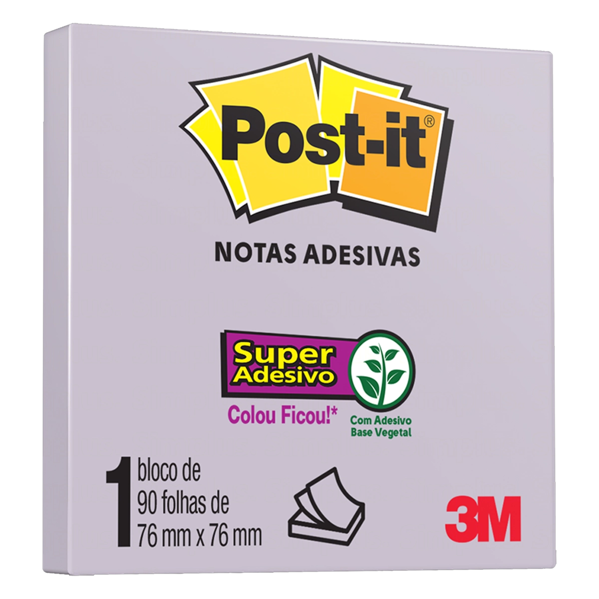 Bloco De Notas Adesivas Lilac Post It 76mm X 76mm 90 Folhas