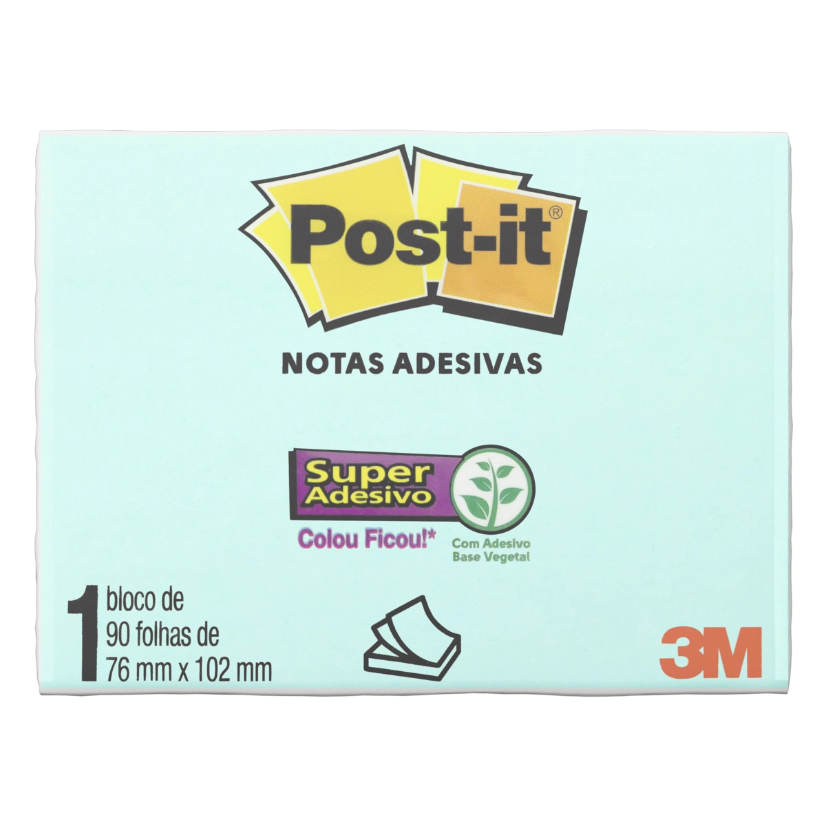 POST-IT AZUL Aqua 76MM X 102MM 90 Folhas 3M