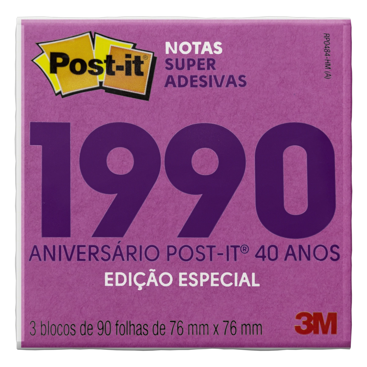 Bloco De Notas Adesivas Diversão Post It 76mm X 76mm 3 Unidades 270 Folhas