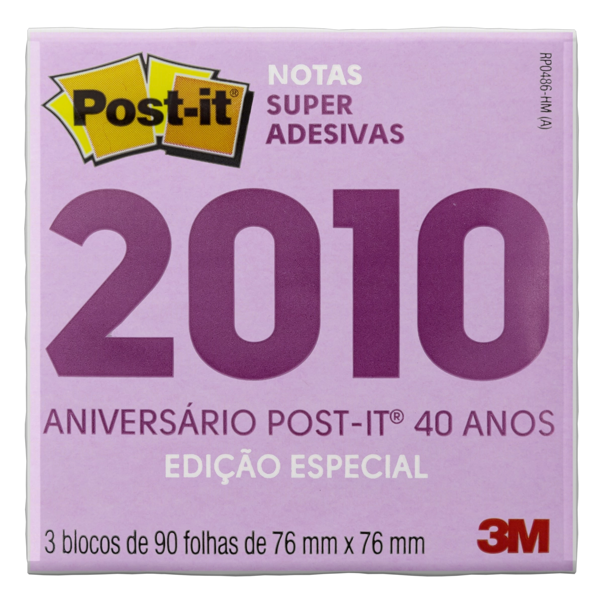 POST-IT Retro ANOS 2010 76MM X 76MM 3 Blocos de 90 Folhas 3M