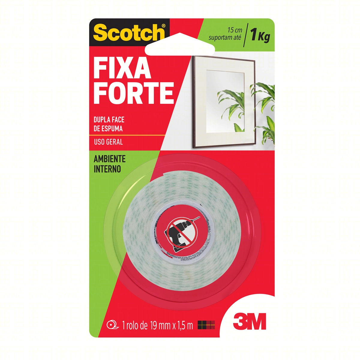 Fita Dupla Face De Espuma Scotch Fixa Forte 19mm X 1,5m