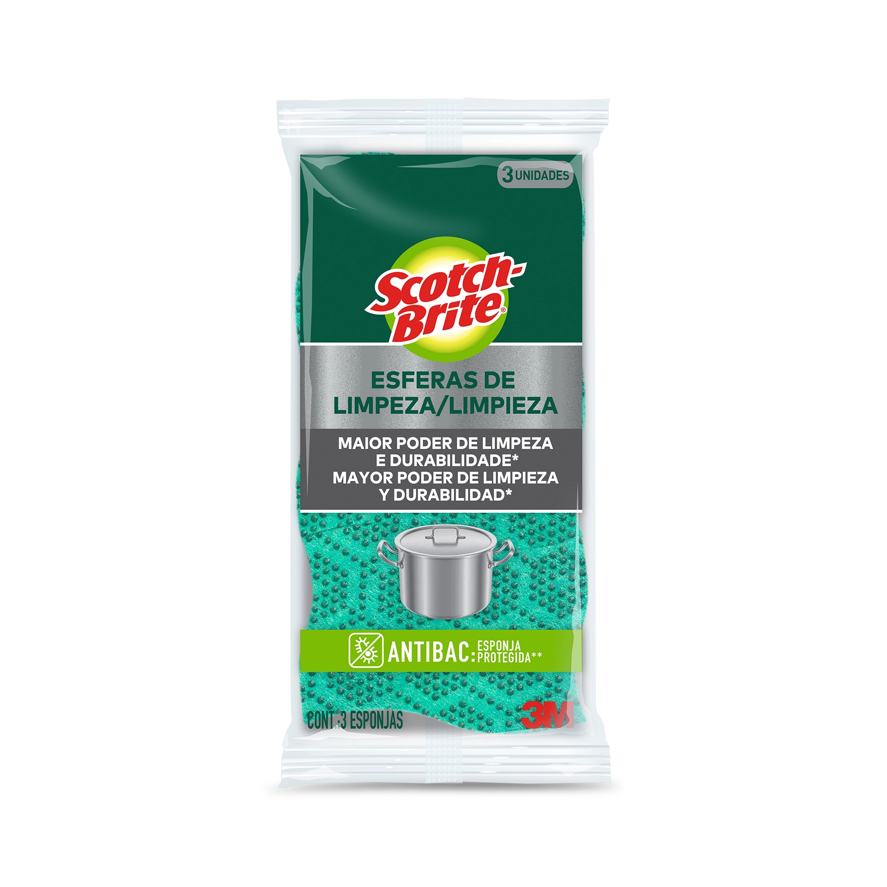 Esponja Esferas de Limpeza Scotch Brite com 3 Unidades