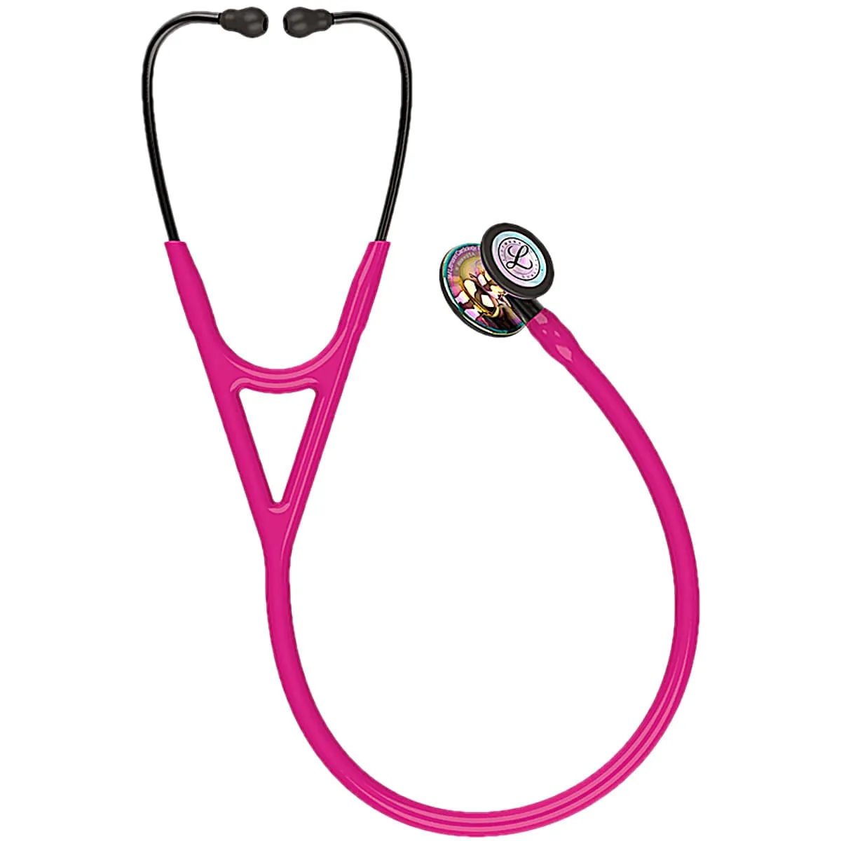 Estetoscópio Littmann Cardiology IV - Framboesa com Rainbow Alto Polimento e Conector Preto 6241