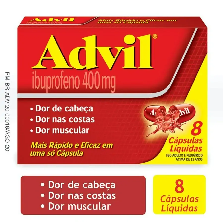 Advil 400mg Caixa 8 Cápsulas Líquidas