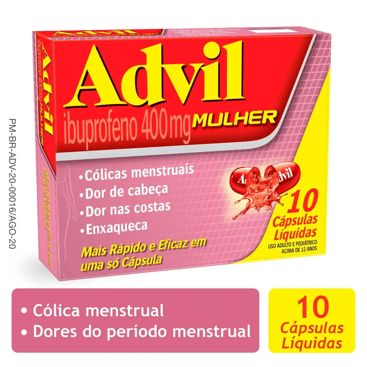 Advil 400mg Mulher Caixa 10 Cápsulas Líquidas