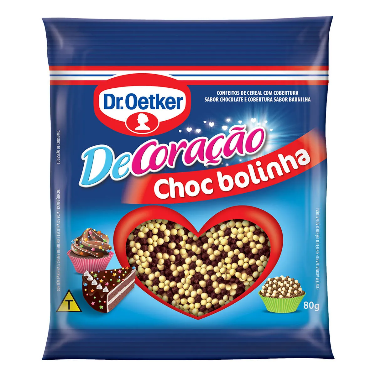 Confeitos Chocolate Bolinha Decor Festa Dr. OETKER Pacote 80g