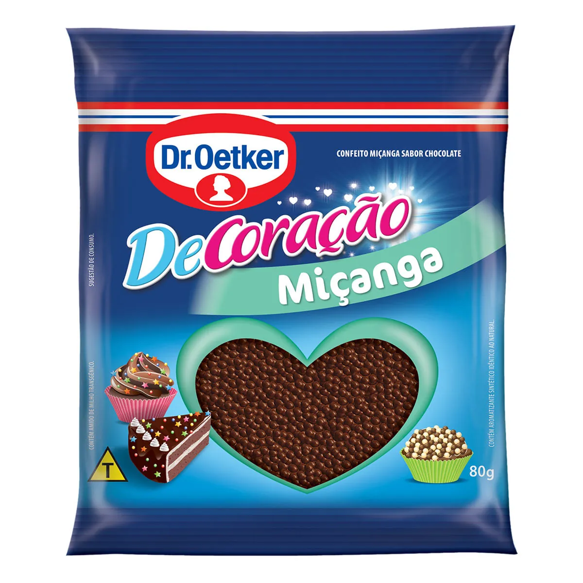 Confeito Miçanga de Chocolate Decor Festa Dr. OETKER Pacote 80g