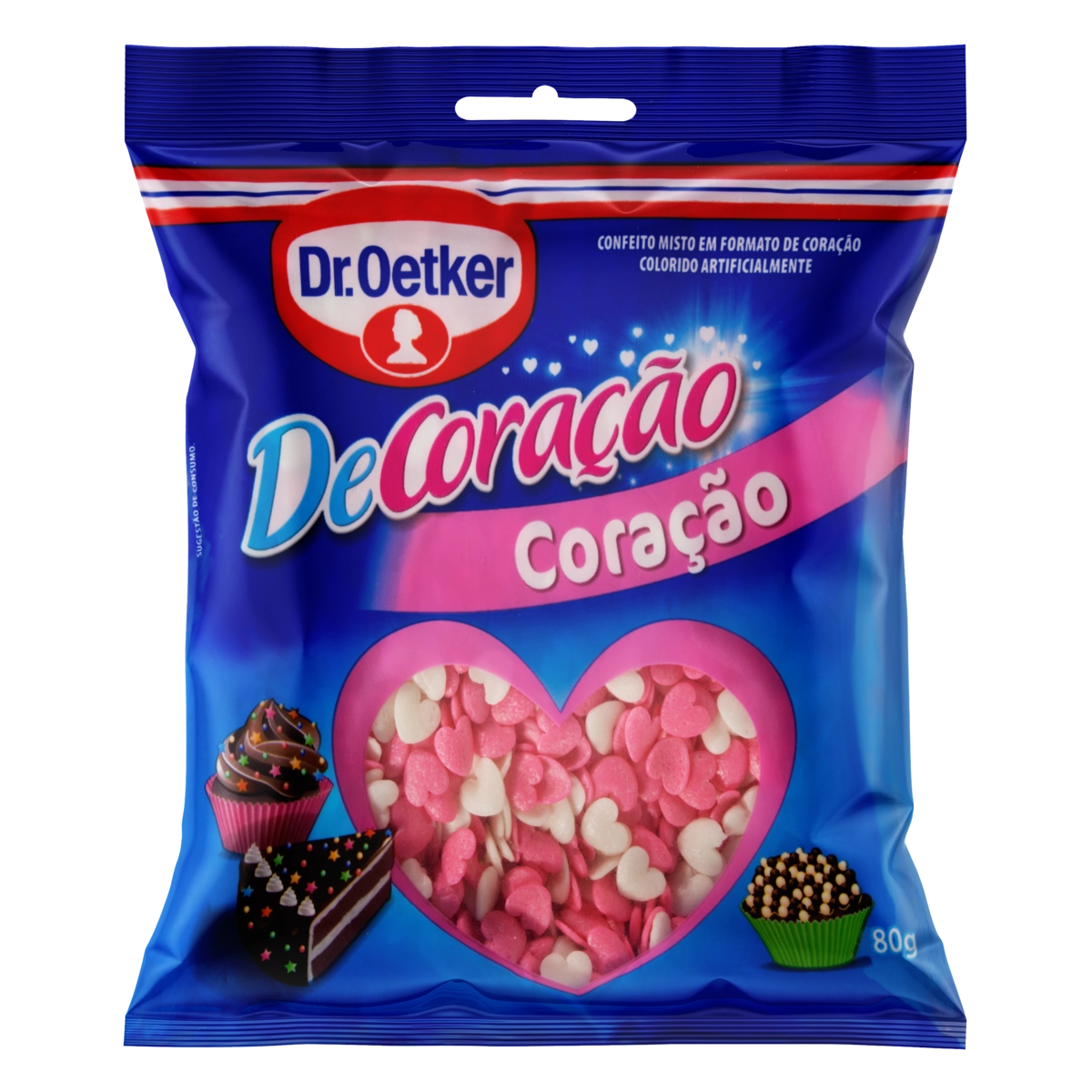 Confeito Coração Dr. Oetker Decoração Pacote 80g